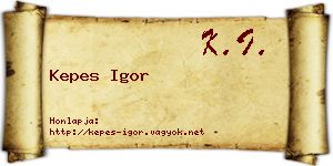 Kepes Igor névjegykártya